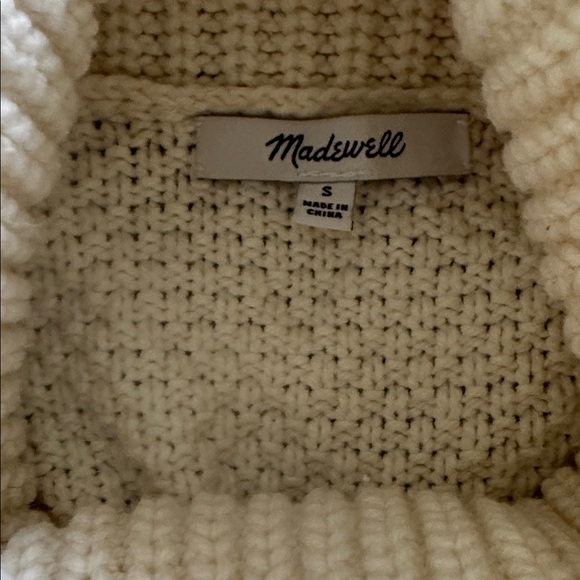 Madewell Cream Cable Knit Turtleneck Sweater - Picture 5 of 5